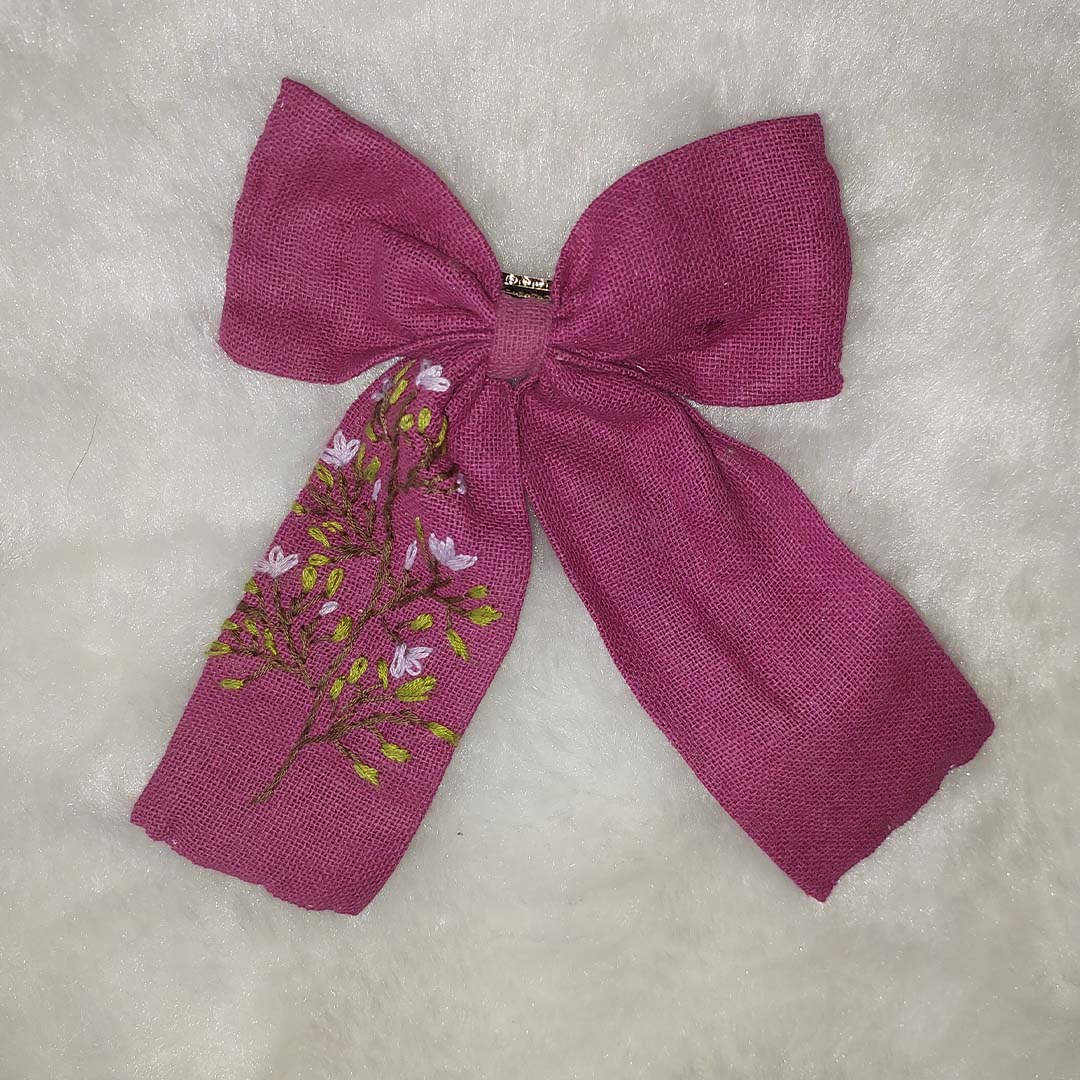 Blossom Charm Embroidered Bow
