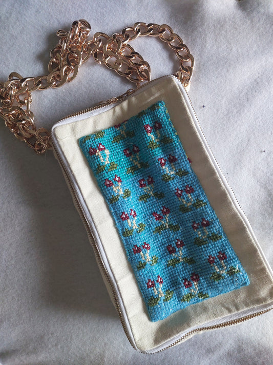 Cross stitch box style bag